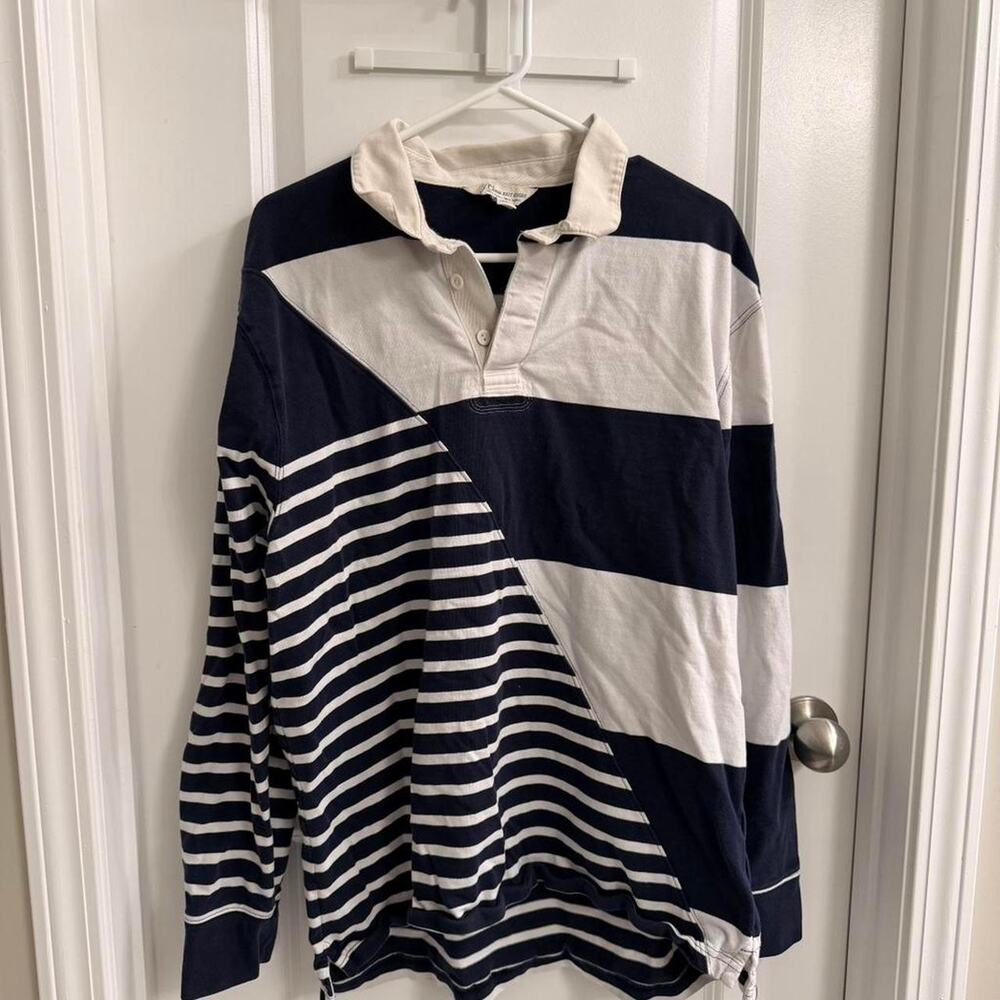 J.Crew Rugby Shirt — Navy & Cream Colorblock Stripe